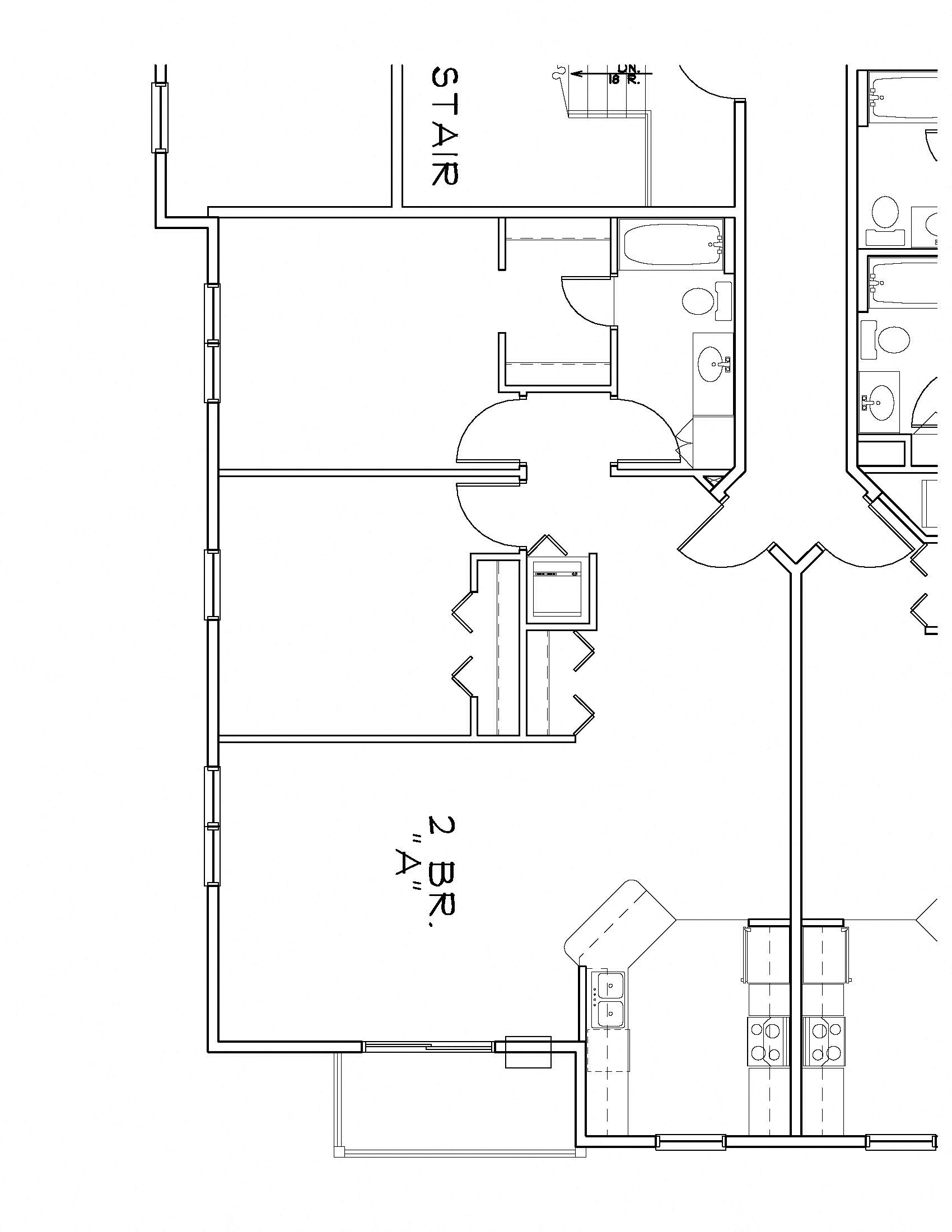Floor plan for 2 beds, 1 bath, 1124 sqft